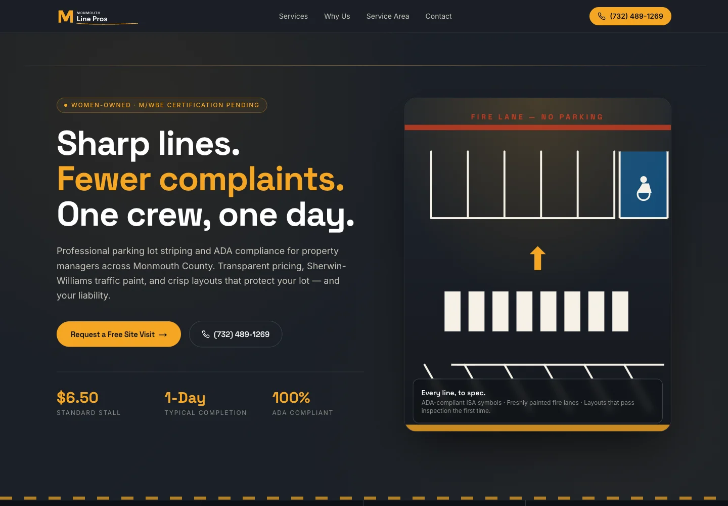 Monmouth Line Pros homepage design